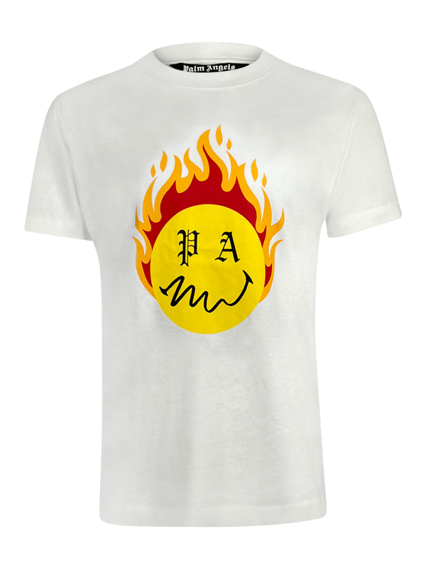 Palm Angels Burning Head Print T-Shirt White