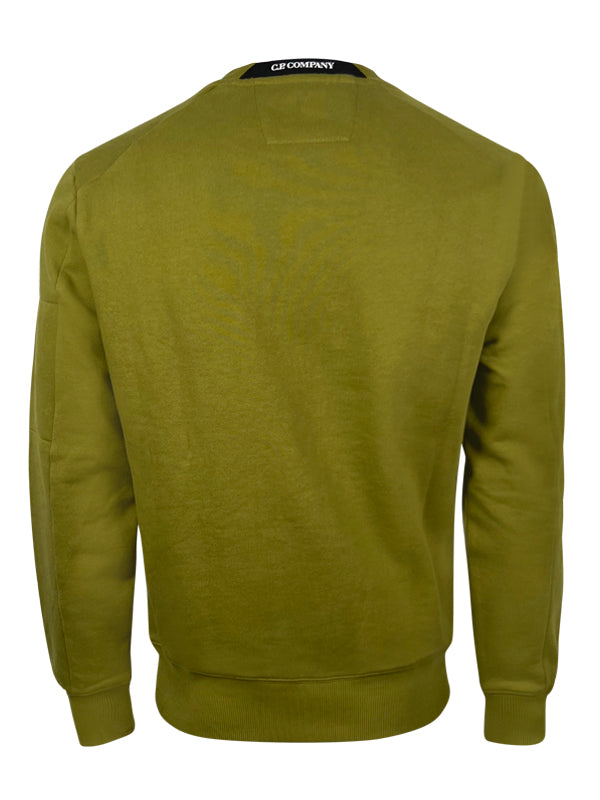 CP Company Diagonal Raised Fleece Lens Green Moss Sweatshirt
