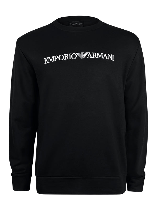 Armani Oversized Logo Black Sweatshirt
