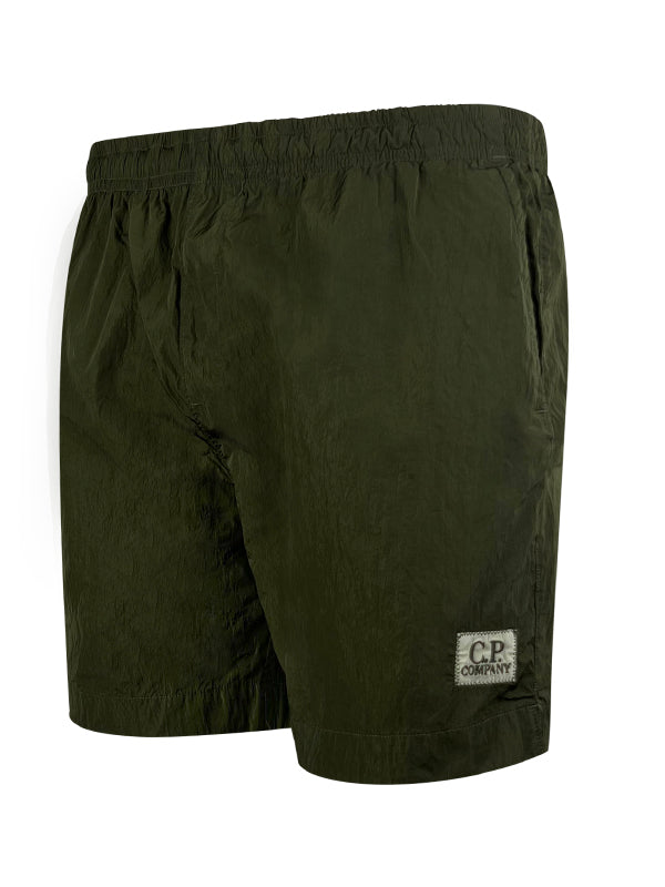 CP Company Chrome Patch Burnt Olive Green Swim Shorts