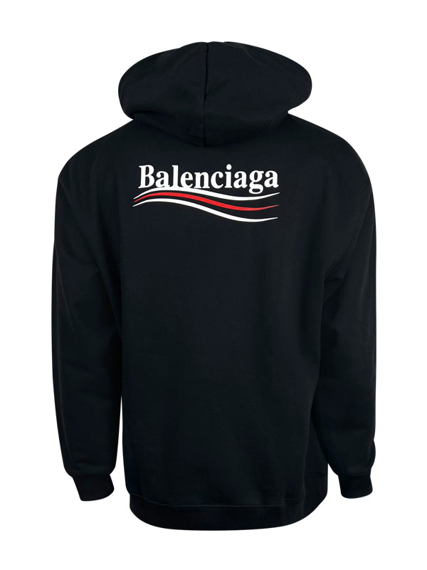 Balenciaga Political Campaign Print Hoodie Black