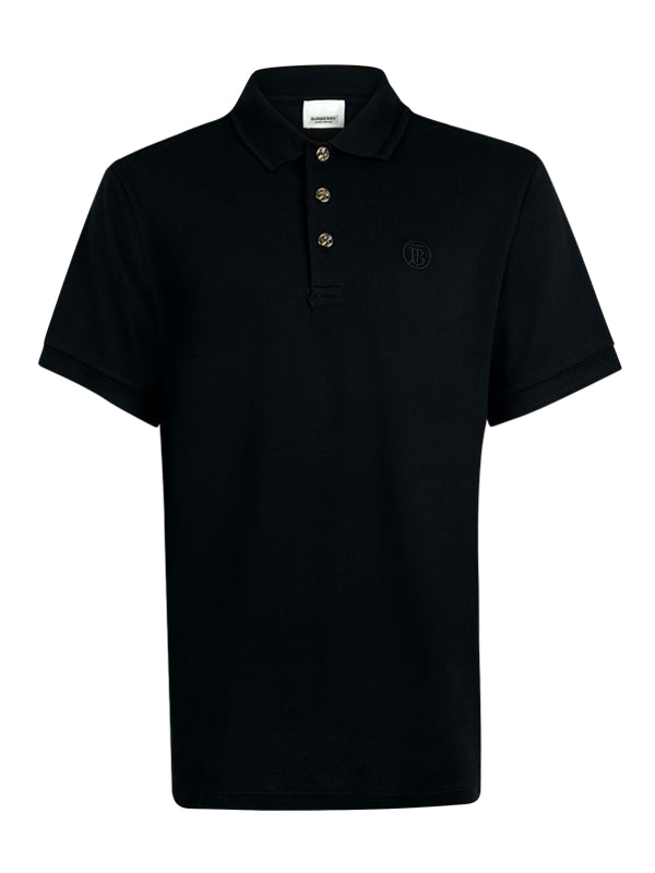 Burberry Button Detail Cotton Pique Polo Shirt