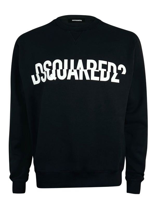 Dsquared2 Split Logo Print Black Sweatshirt