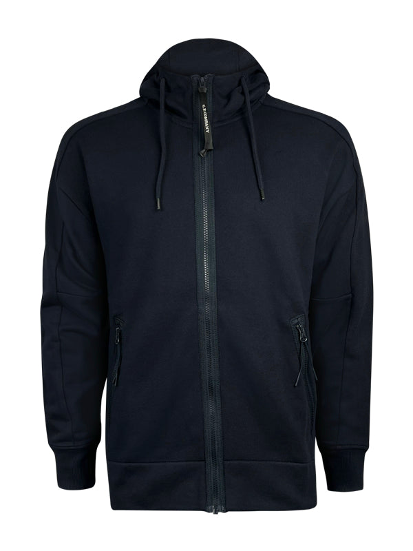 CP Company Diagonal Raised Fleece Goggle Hoodie Total Eclipse