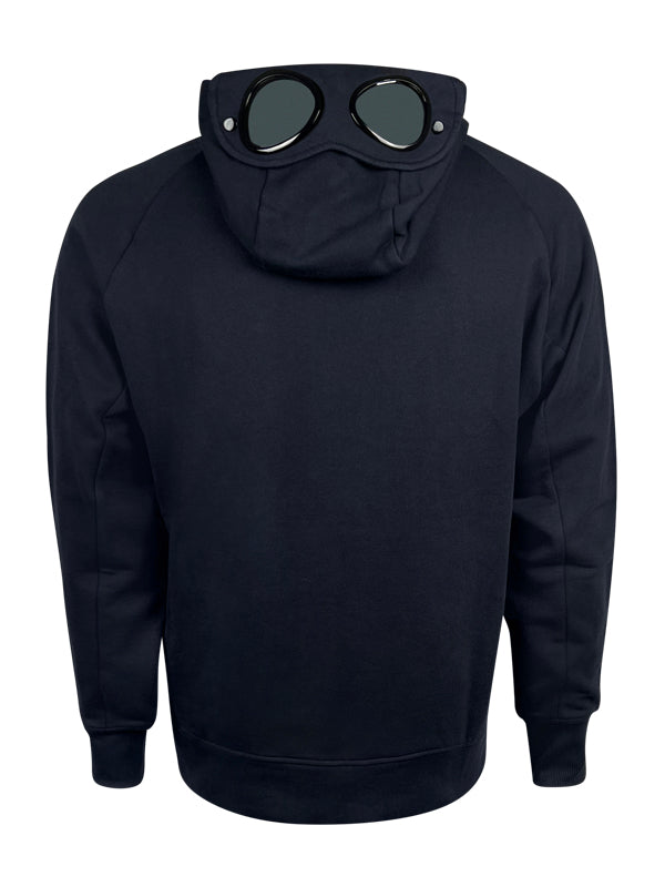 CP Company Diagonal Raised Fleece Goggle Hoodie Total Eclipse