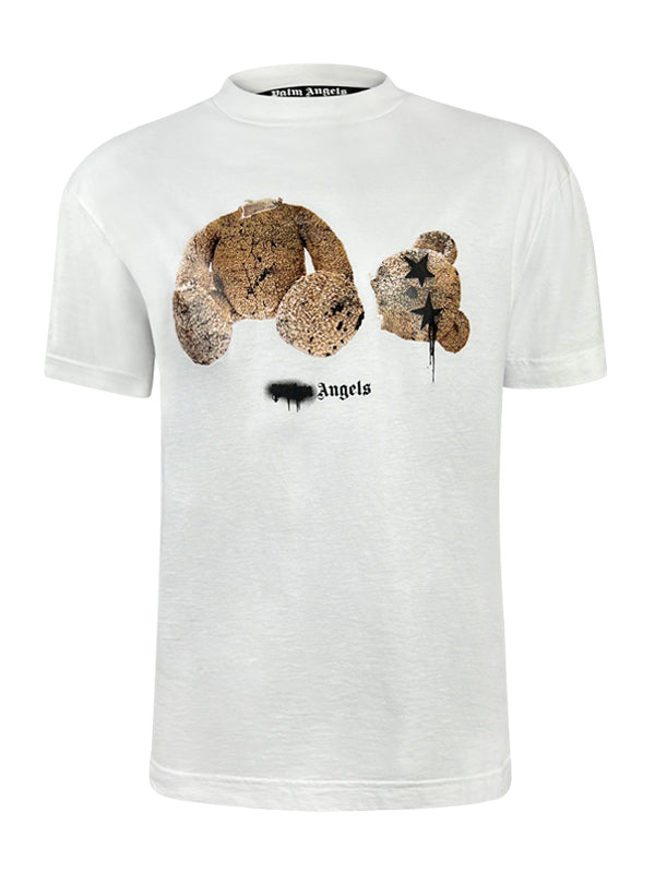 Palm Angels Spray Bear White T-Shirt